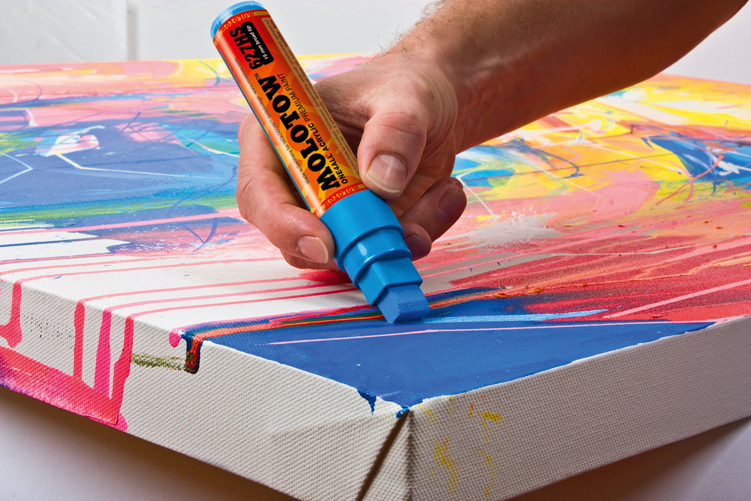 Molotow ONE4ALL Acrylic Paint Marker, 4-8mm, Shock Blue Middle, 1 Each (327.553) - Image 9